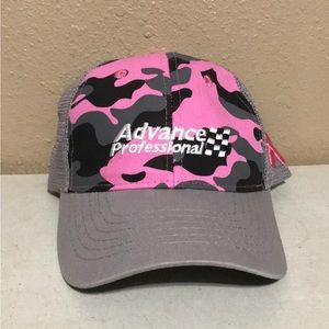 Advanced Professional Auto Parts Pink Camo Gray Mesh Trucker Hat Cap SnapBack